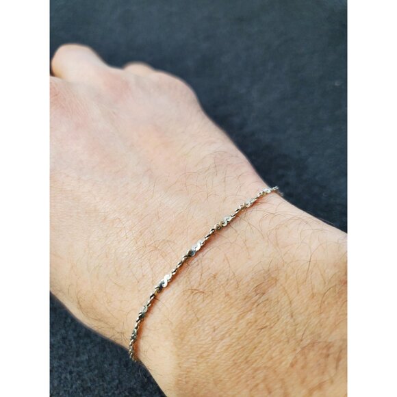 Silver 925 Chain bracelet-Twist Rope Dainty Snake Chain- Herringbone bracelet - Picture 6 of 10